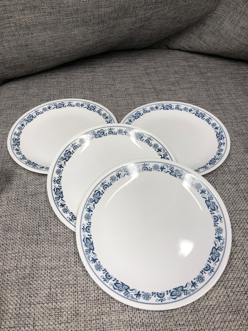 Corelle Blue Onion Dinner Luncheon Desert Plates Saucer Etsy