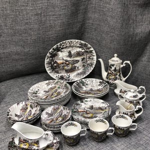 ロイヤル・スタッフォード（黒白風景皿 3枚セット） Royal Stafford Black and White - Etsy