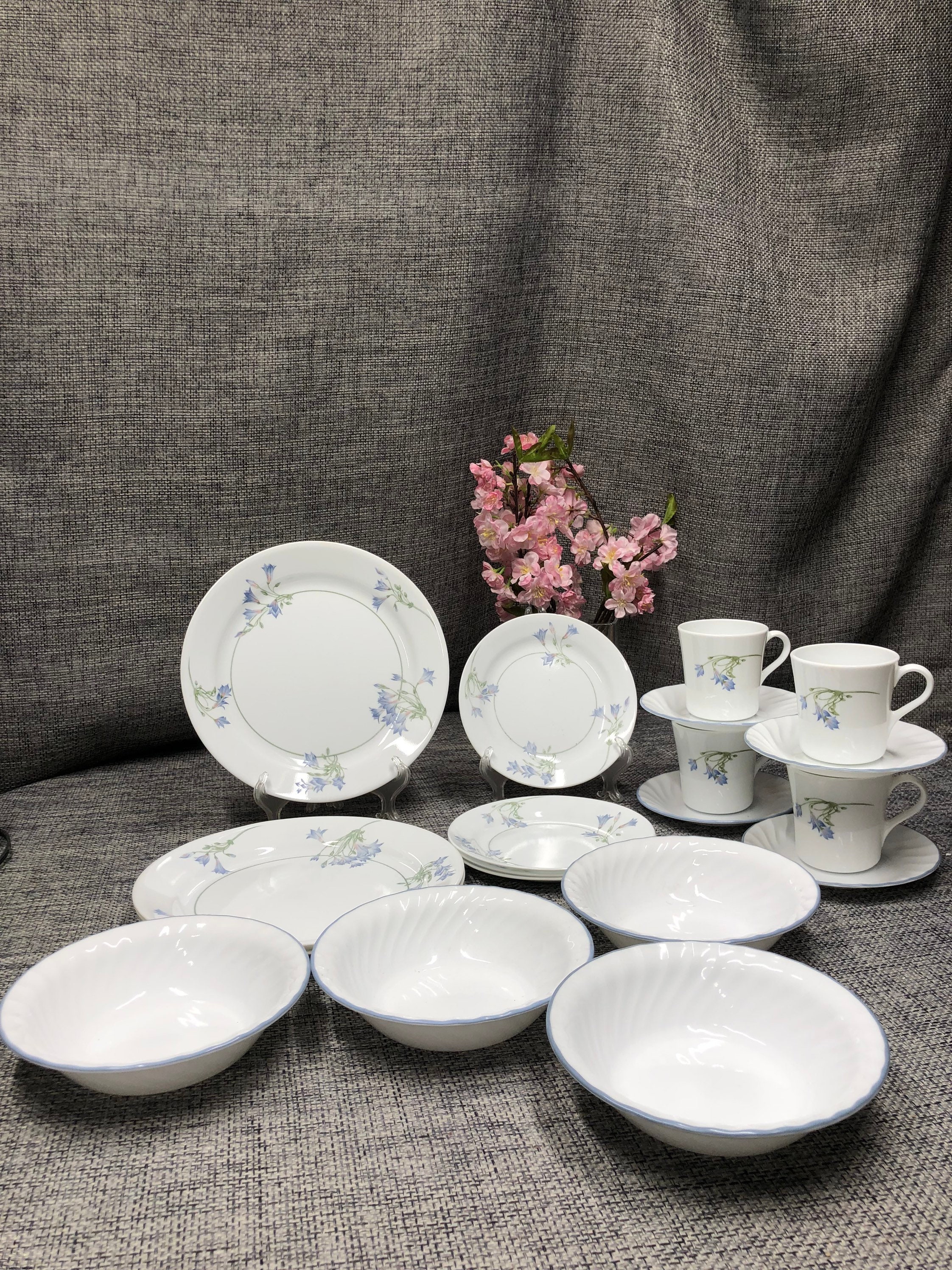 Corelle Blue Dusk Floral 20-piece Dinnerware Set - Etsy
