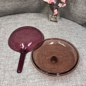 Vision Cranberry 11 diameter Skillet with matching Pyrex glass lid zdjęcie 4