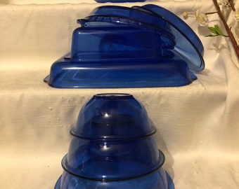 Pyrex blue bake ware various sizes