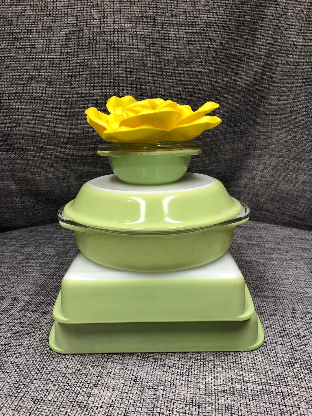 Pyrex Lime Green Vintage Glass Bakeware Mini, Pie, Bread, Lasagna