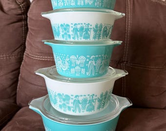 Pyrex Turquoise Cinderella, Fridge, Mixers, Casserole Dishes Sets