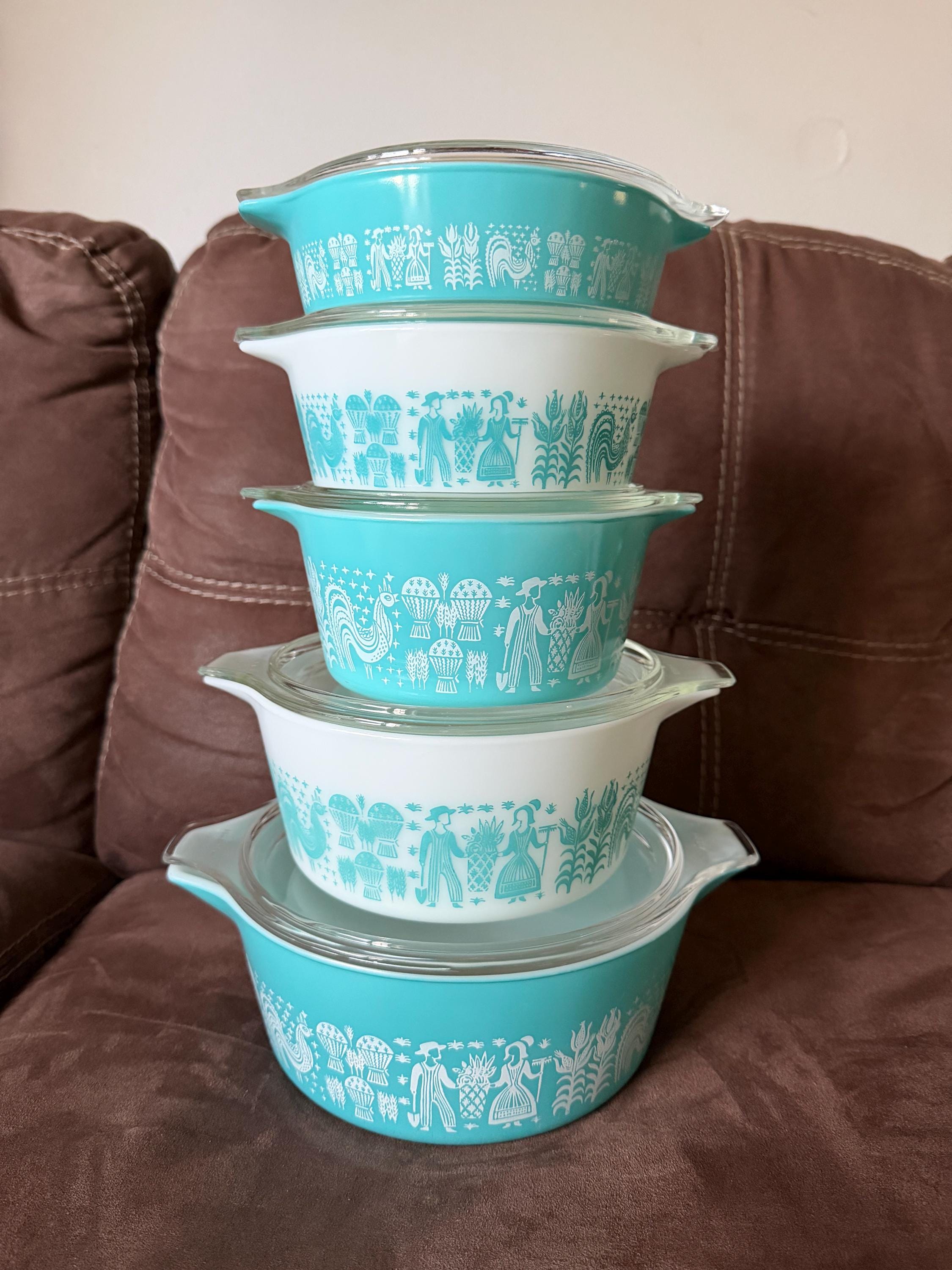 Old Pyrex ターコイズ　ミルクグラス　冷蔵庫ディッシュ Pyrex Turquoise Cinderella, Fridge, Mixers, Casserole Dishes Sets