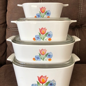 Corningware Provinical Blue + fresh cut dishes various sizes