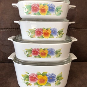 Corning ware Summer Blush dishes various sizes