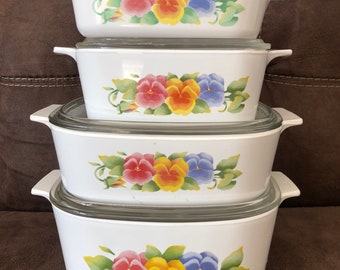 Corning ware Summer Blush dishes various sizes