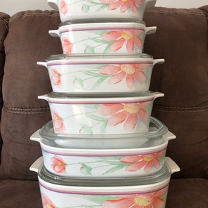 Corning ware Peony dishes various sizes