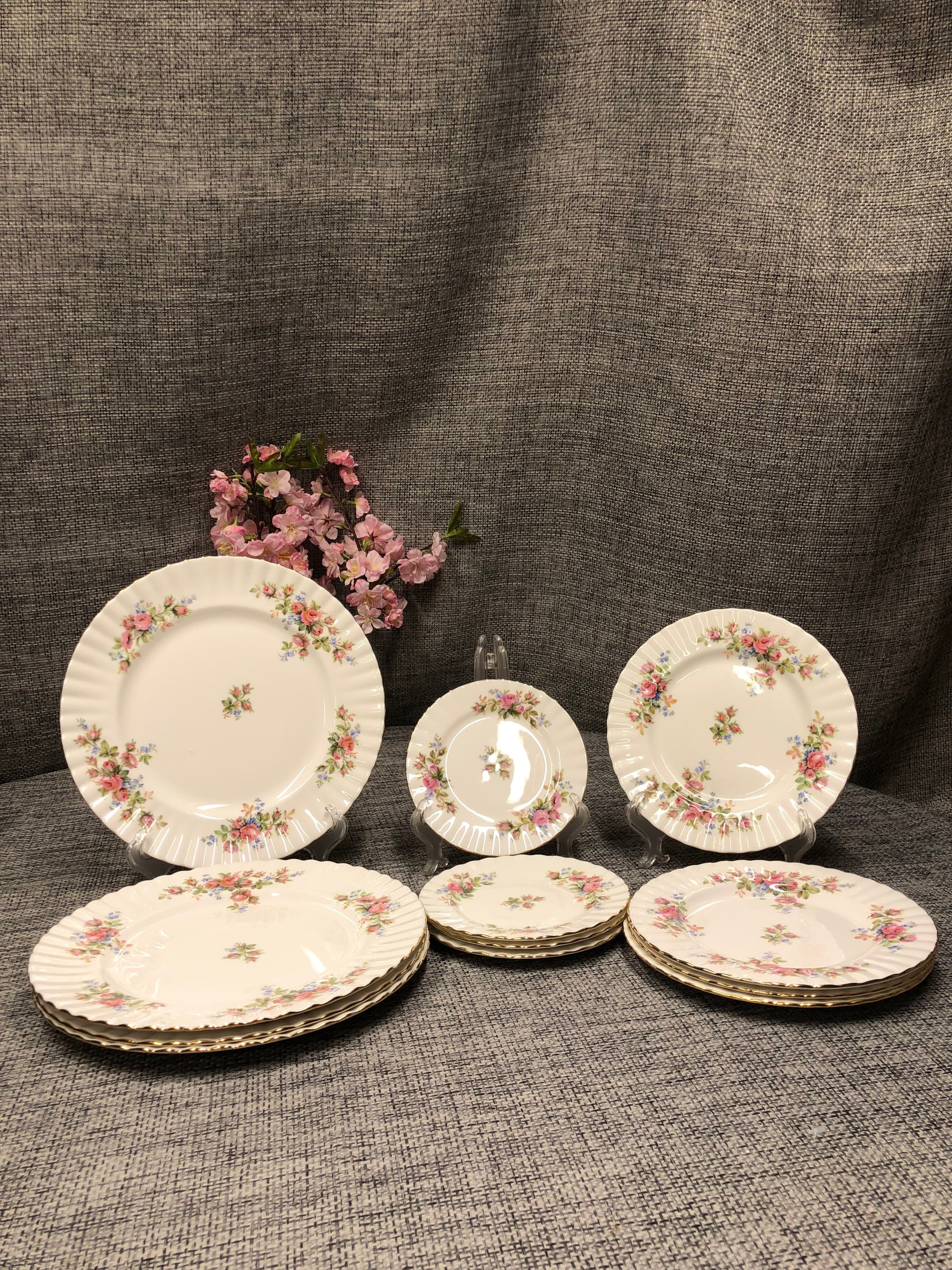 ロイヤルアルバート モスローズ ケーキ皿 デザート皿 プレート セット