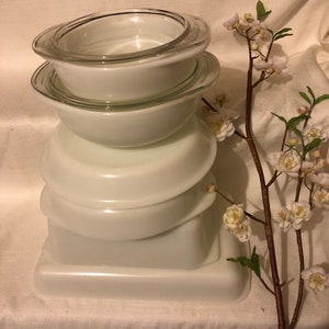 Pyrex milchweiße Backformen verschiedene Größen