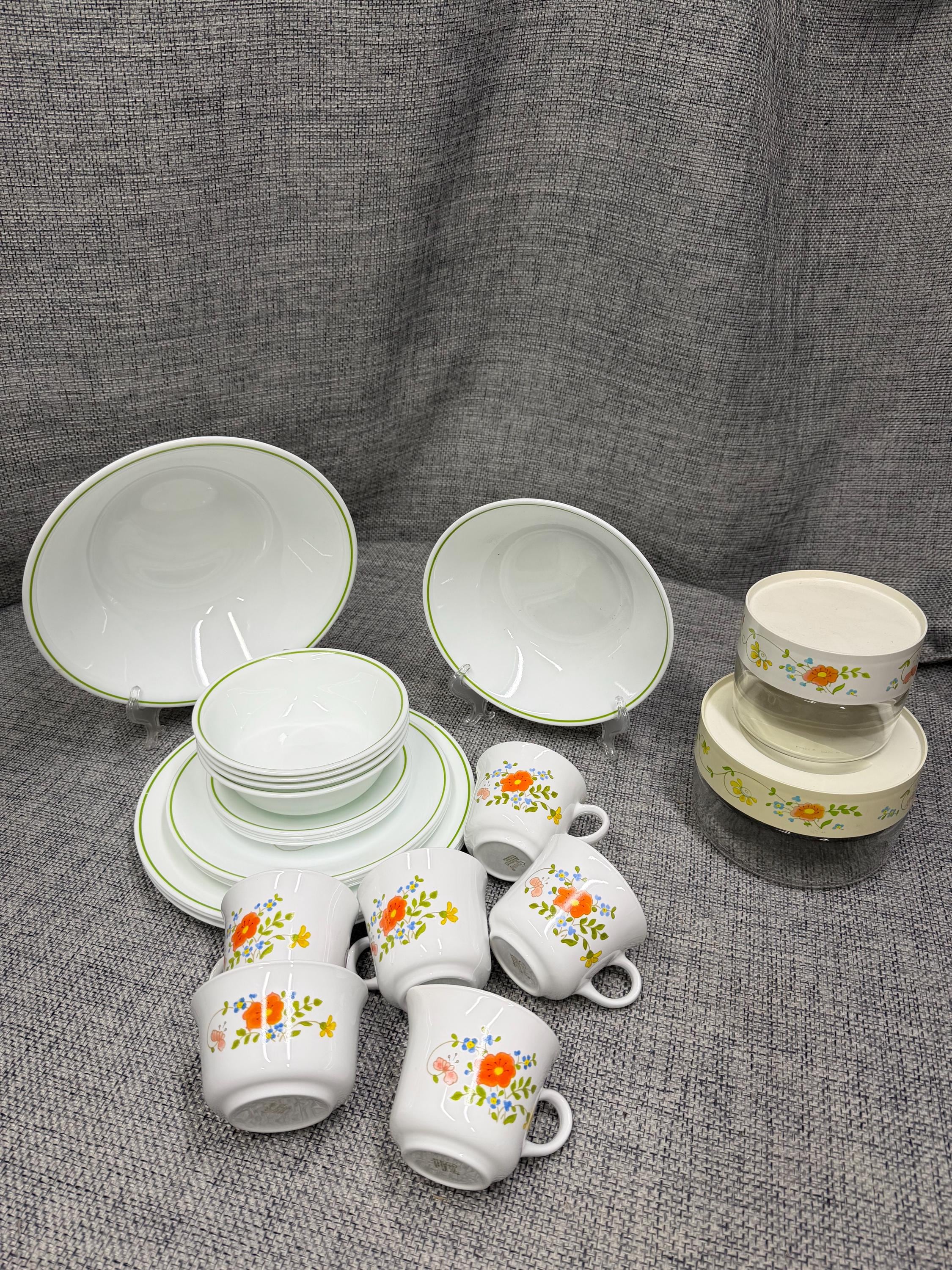 Corelle Wild Flower Dinner, Bread, Desert Plates, Saucer, Cereal