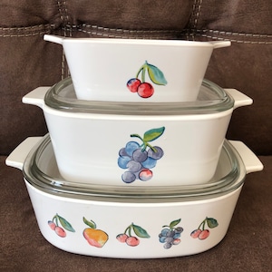 Corning ware Fresh Fruit basket dishes various sizes