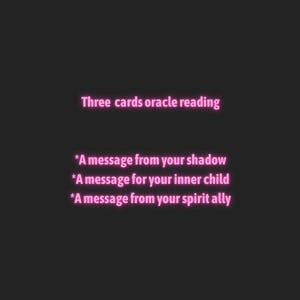 Drie kaarten orakel lezen/Innerlijk kind orakel lezen/Spirit Ally Reading/Bericht voor je schaduw.