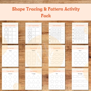 Shape Tracing Worksheets: Preschool Kindergarten Learning (PDF Pattern)