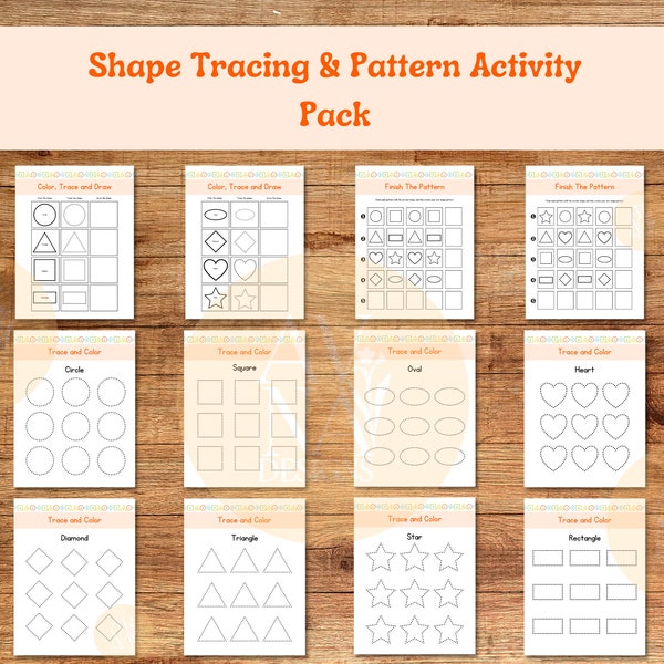 Tracing Worksheets, Preschool Worksheets, Kindergarten Work, Shape Tracing, Patterns, Basic Shapes, Learning Shapes