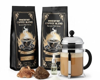Innerfire focus and energy  Coffee mushrooms  Blend, Lion's Mane, Chaga, MCT, Collagen (2 Pack)