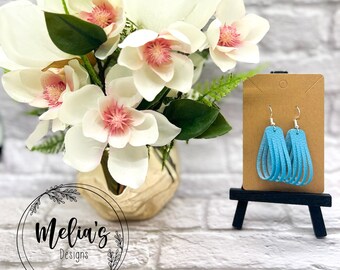 Turquoise Faux leather Dangle Earrings