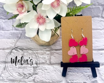 Waterfall Heart Faux leather Dangle Earrings