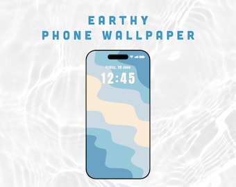 Mobile Wallpaper | LockScreen Wallpaper | Phone Wallpaper | Blue Abstract Wave | Warm Minimalist Phone Background | Boho Earth Tone | Earthy