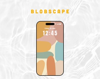Mobile Wallpaper | LockScreen Wallpaper | Blobscape | Phone Wallpaper | Warm Minimalist Phone Background | Boho Earth Tone | Abstract Space