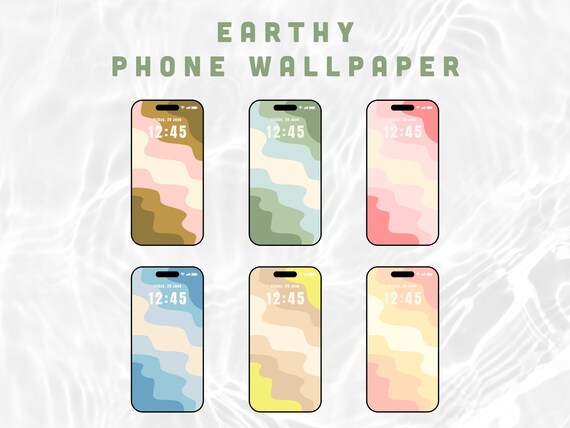 Mobile Wallpaper Pack of 6 | LockScreen Wallpaper | Phone Wallpaper | Abstract Wave | Warm Minimalist Phone Background | Boho Earth Tone