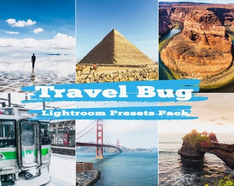 10 Premium Lightroom Presets for Travel, Lightroom Mobile and Desktop Presets, Travel Photo Presets, Travel Blogger Presets | TRAVEL BUG