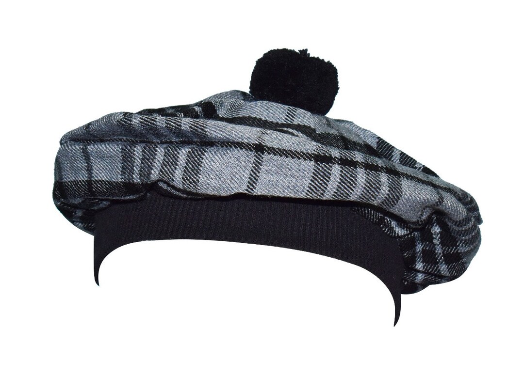 Unisex Scottish Tam O #39 Shanter Hat Woolen Hats Grey Watch Day Tammy
