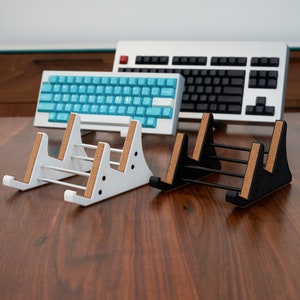 Double Keyboard Display Stand with cork padding image 1