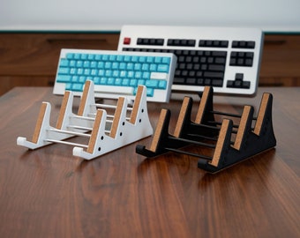 Triple Mechanical Keyboard Display Stand with cork padding