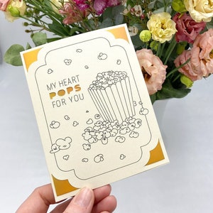Karte zum Valentinstag, Geburtstag, Freundschaft, Monstera, Katze, Biene, personalisiert