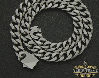 18 Inch Silver Chain 20 Inch Chain Mens Stainless Steel Cuban Link Chain