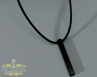 Simple Bar Pendant Mens Chain Stainless Steel Chain Titanium Mens Pendant Necklace Gift For Him