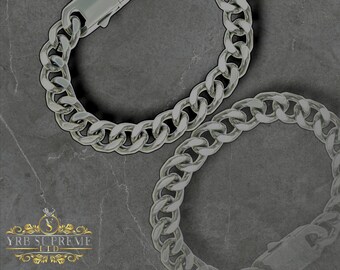 Silver Mens Bracelet Gift for Him Cuban Chain Bracelet Silver Jewellery Uk