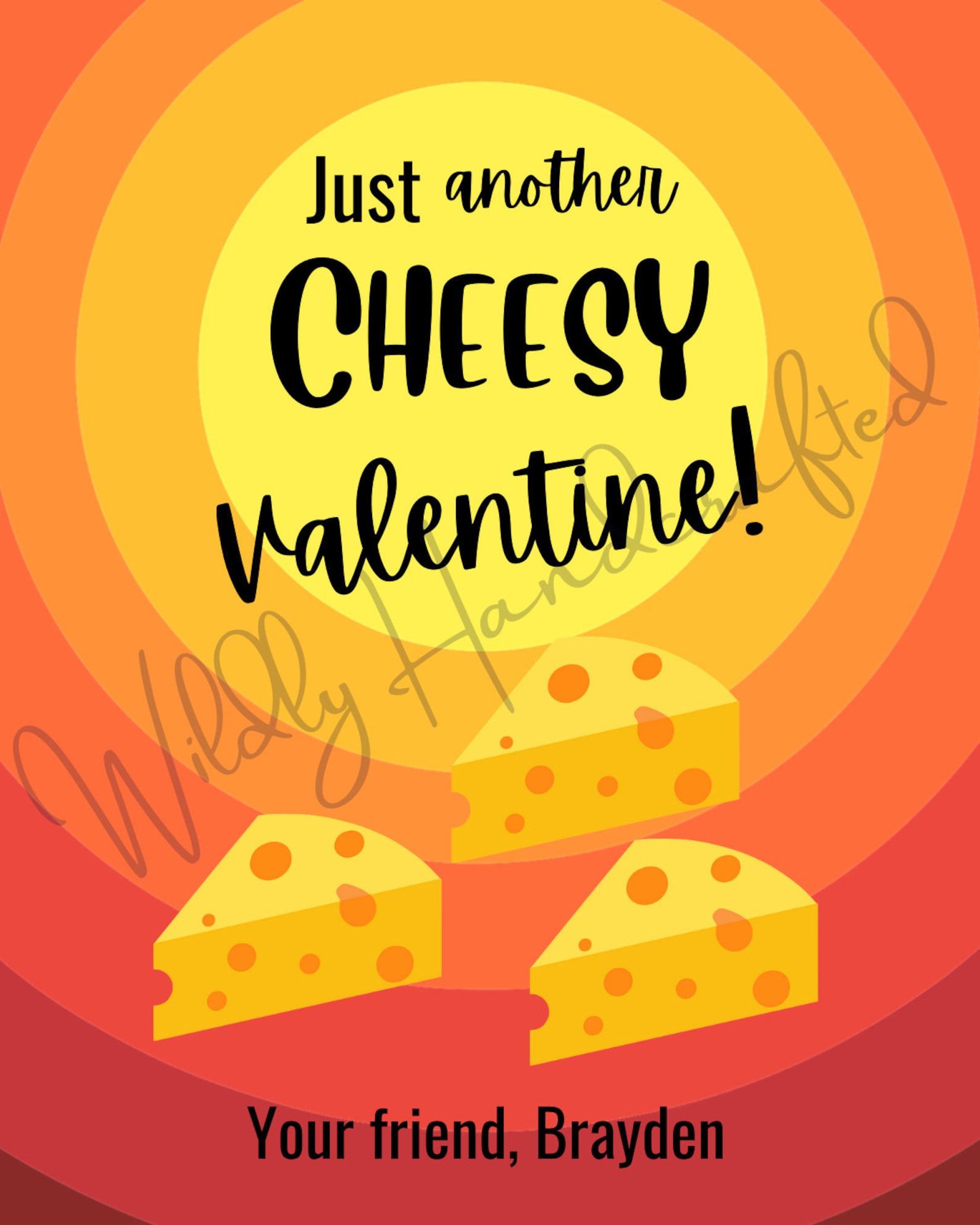 Cheesy Valentine's Day Printable Tags for Kid's School | Etsy