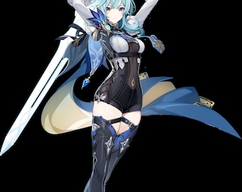Genshin All Cryo Characters Aloy, Chongyun, Diona, Eula, Ganyu, Kaeya, Kamisato Ayaka, Layla, Mika Qiqi, Rosaria, Shenhe Anime SVG PNG Files