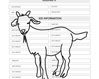 Goat Breeding and Kidding Log