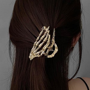 Gothic Skeleton Metal Hair Clip • Skeleton Hand Hair Claw • Quality Metal Hair Claw • Halloween Hair Claw Clip • Grunge Hair Claw • Party