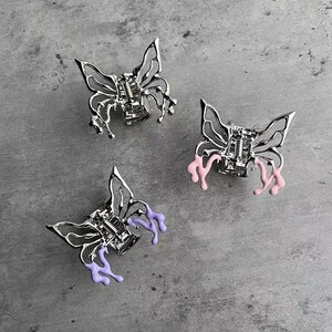 Y2K Butterfly Hair Claw For Thin and Thick Hair • Colorful Butterfly Hair Claw • Purple Hair Claw Clips • Metal Hair Clip • Y2K Style