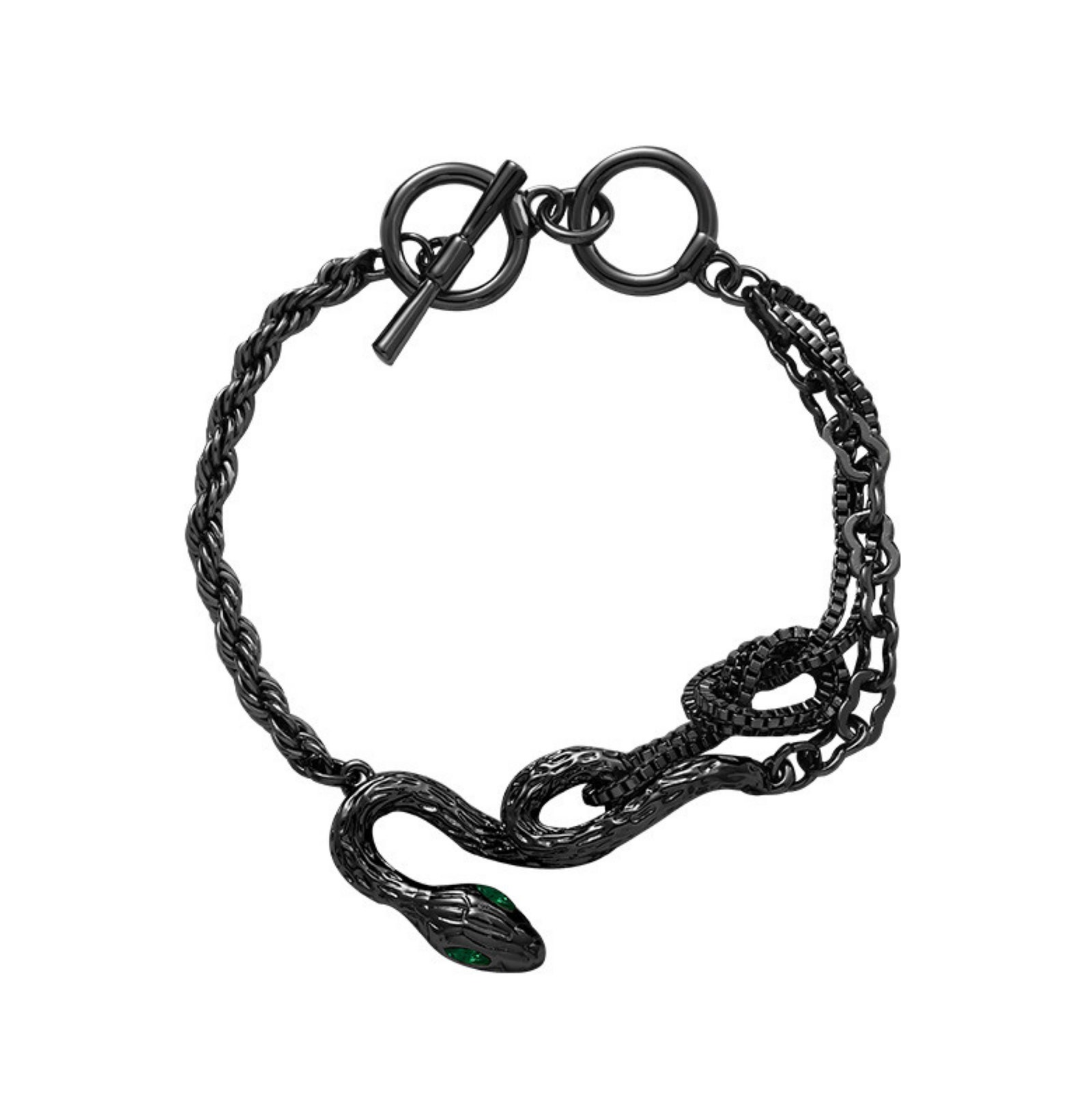 Snake Bracelets With Emerald Eyes Serpent Bracelet Snake Etsy