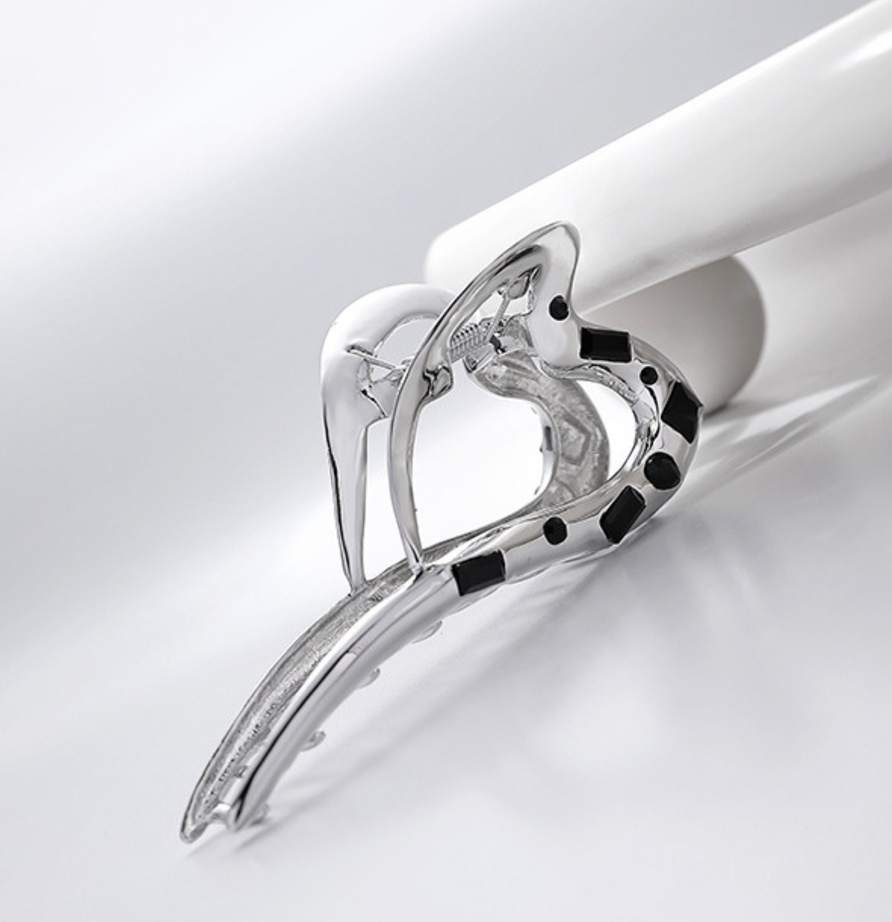 Metal Heart Hair Claw Silver Hair Claw Clip for Thin and Etsy