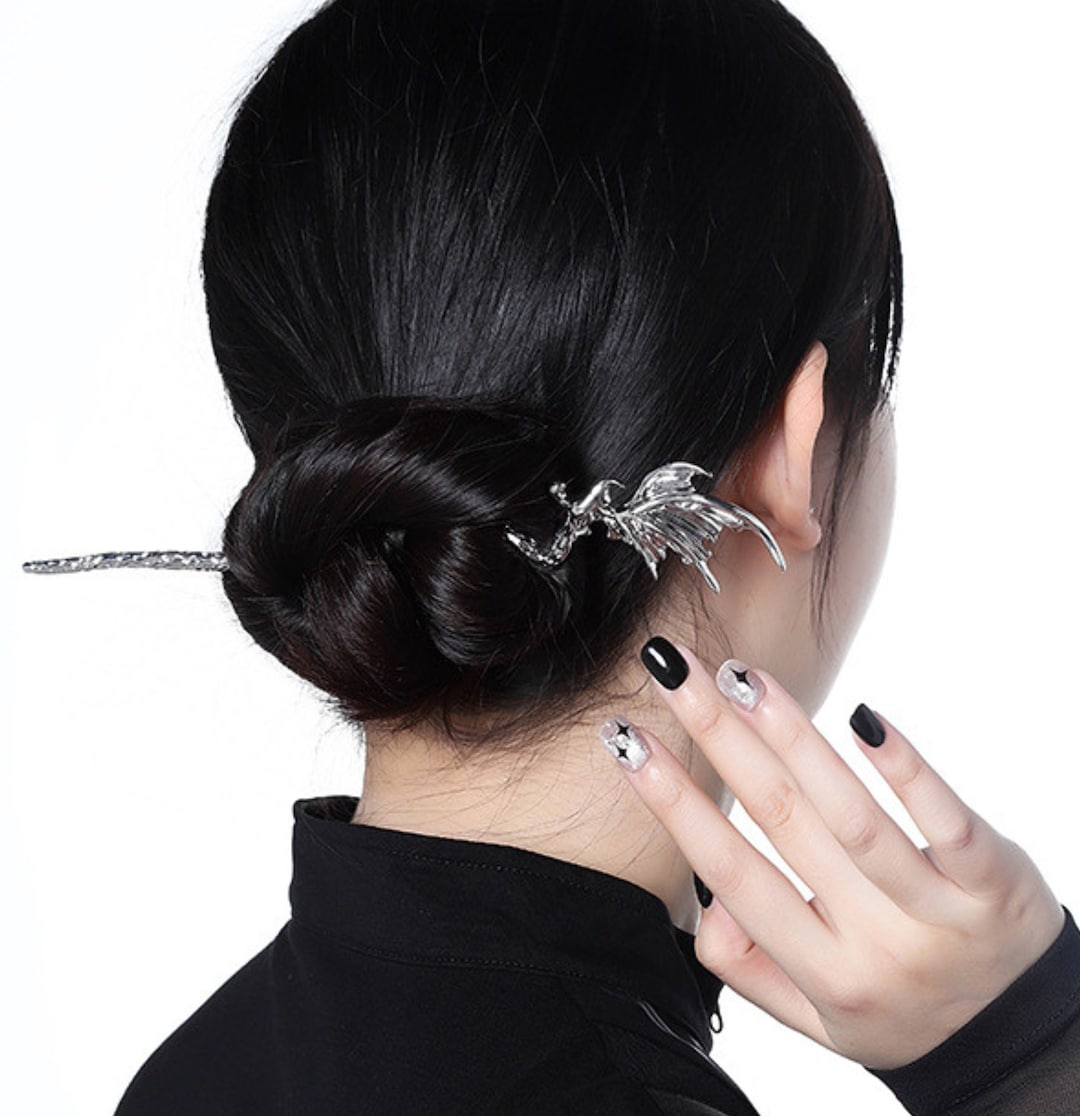 LynxTheory Pearl Hair Stick * Modern Hair Pin for Thick Long Hair * Silver Pearl Hair Stick * Metal Hair Accessories * Wedding Hair Stick