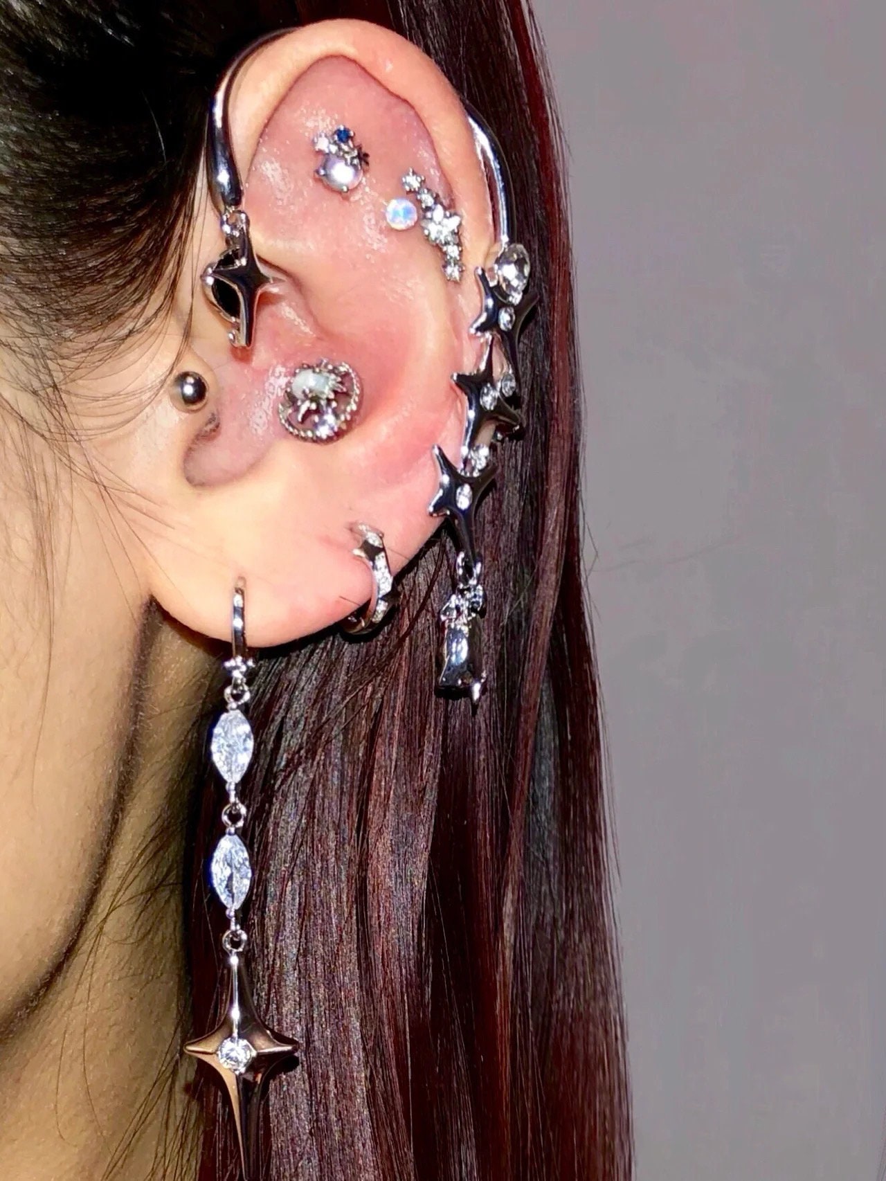 Boho Unique Ear Cuff Clip-On Silver Earring Tribal Fashion Jewelry