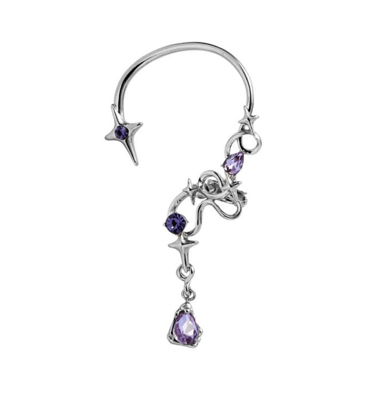 Purple Star Full Ear Cuff Earrings Full Ear Earrings Etsy