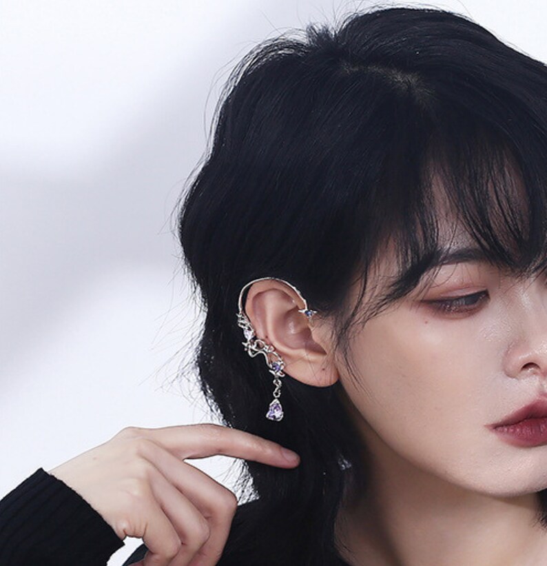 Purple Star Full Ear Cuff Earrings Full Ear Earrings Etsy