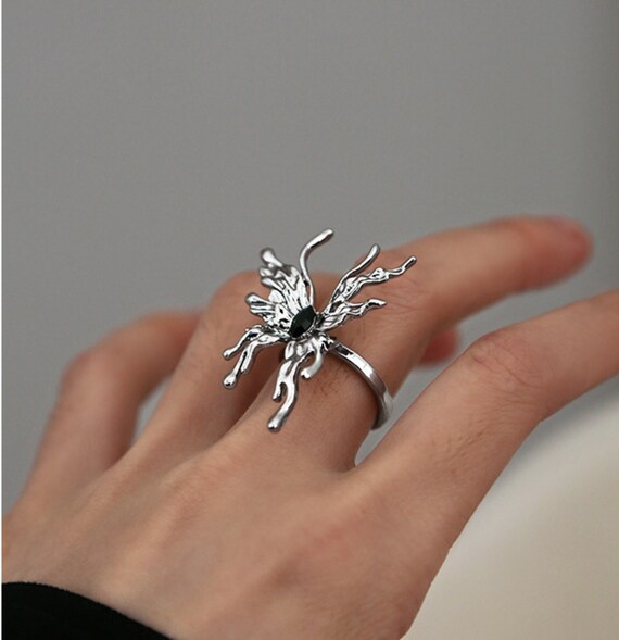 Butterfly Ring 3D Butterfly Ring Open Adjustable Ring Statement