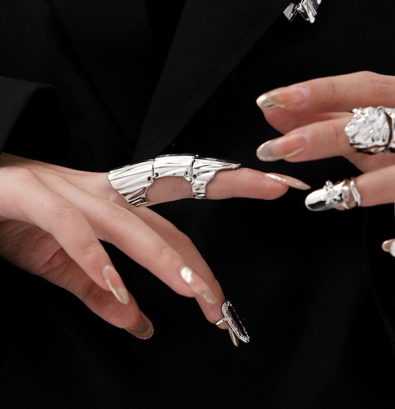 Fashion Adjustable Armor Finger Ring Flexible Armor Gothic Joint Ring  Statement Ring Unisex Armour Ring Full Finger Ring -  Australia