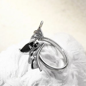 Silver Black Bat Ring Bat Ring Black Bat Ring Bat - Etsy