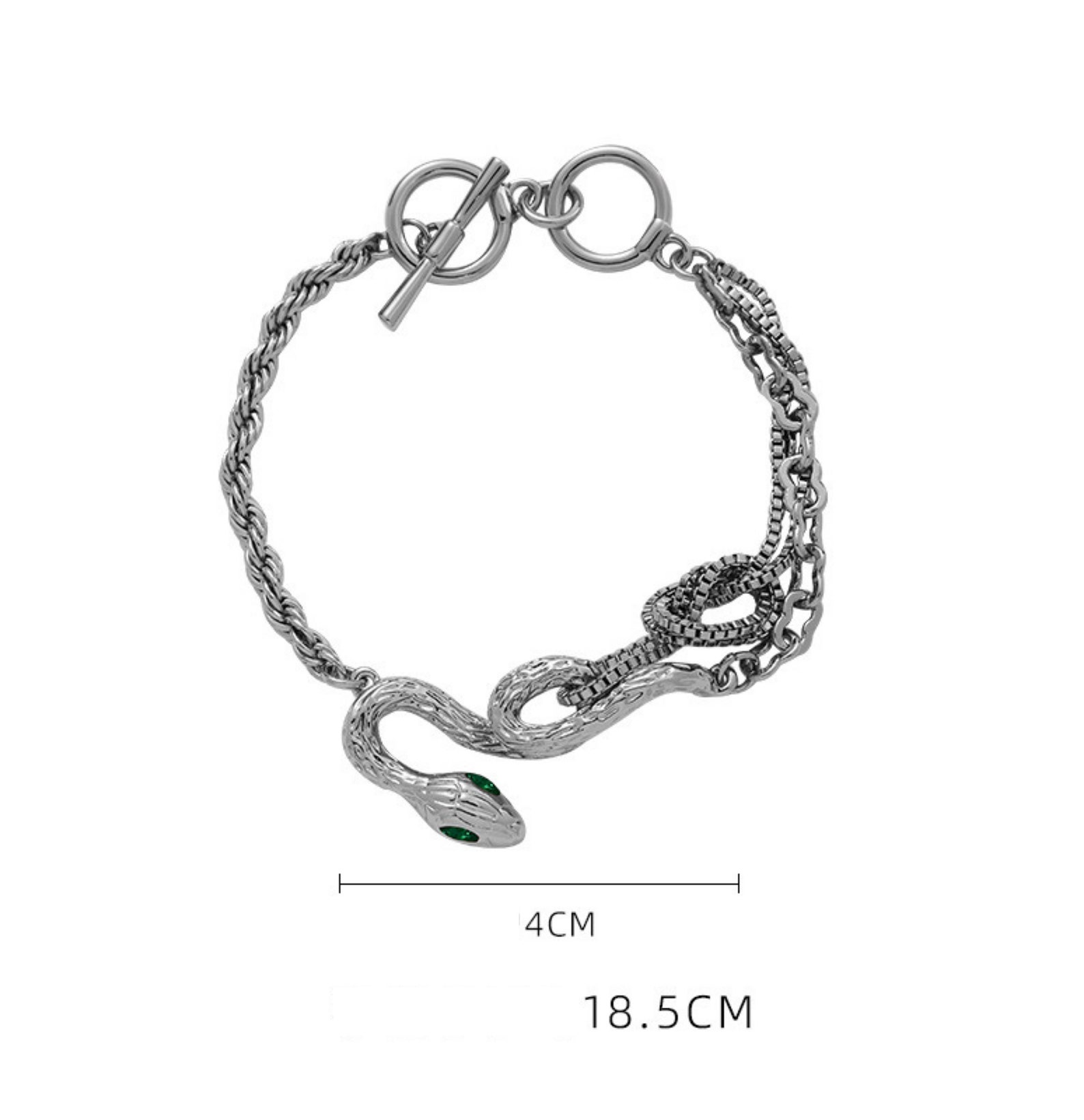 Snake Bracelets With Emerald Eyes Serpent Bracelet Snake Etsy