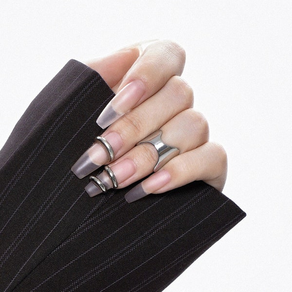 Minimal Midi Rings • Silver or Gold Knuckle Rings • Adjustable Armor Finger Ring • Titanium Joint Ring • Punk Nail Ring • Small Ring