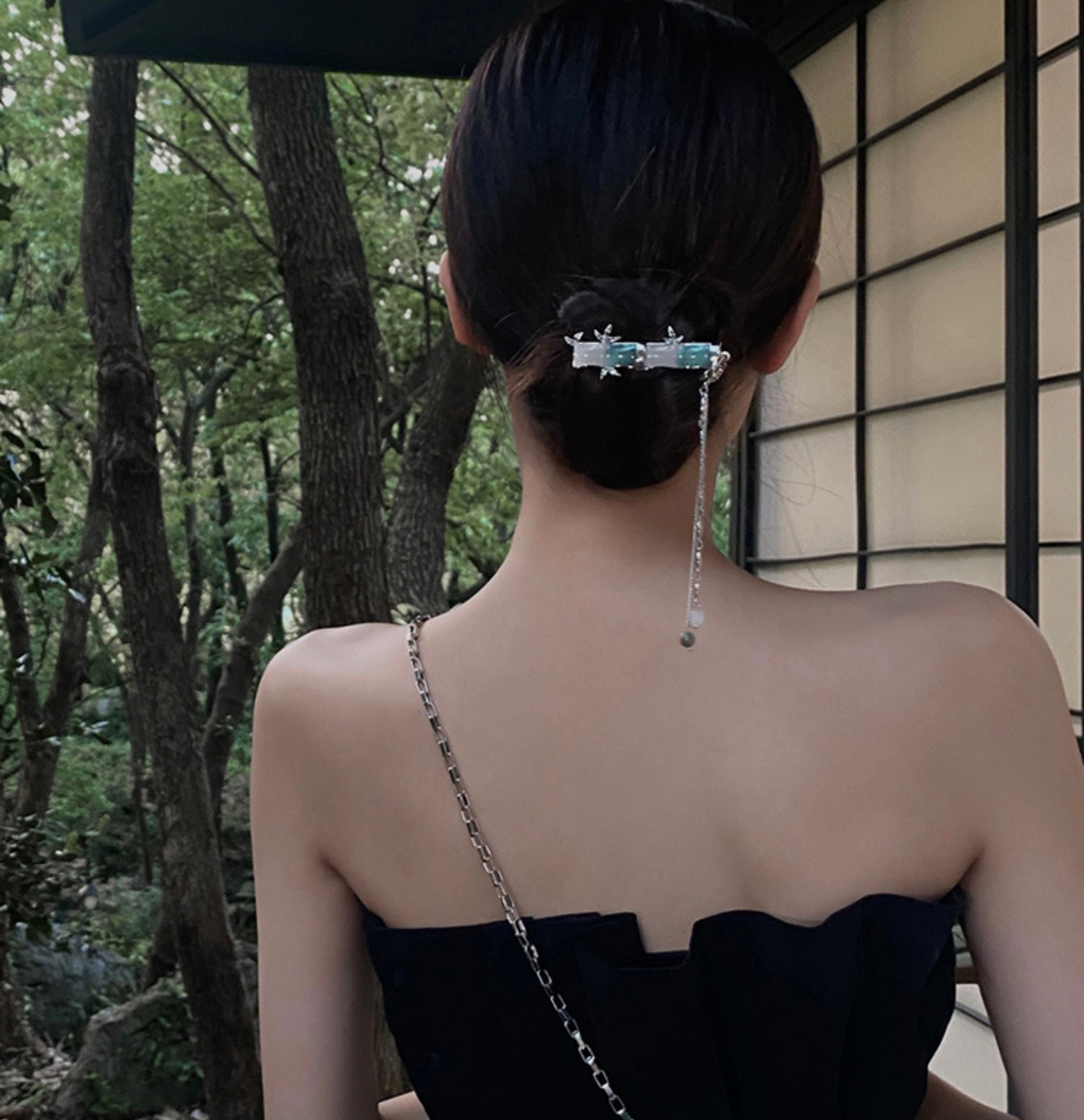 Bamboo Fairy Hair Clip With Long Tassel Unique Bamboo Hair - Hong Kong